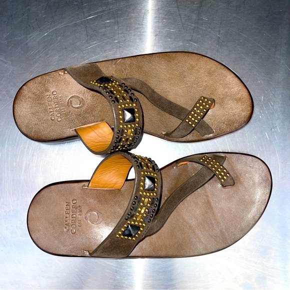 Calleen Cordero “Viva” studded leather sandals. New in original box - Picture 5 of 14